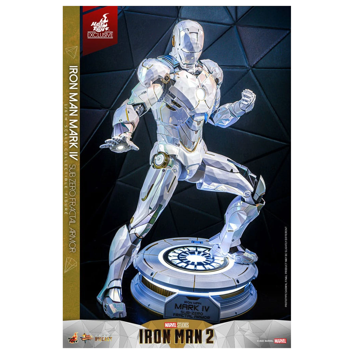 Iron Man 2 Movie Masterpiece Diecast 1/6 Iron Man Mark IV (Sub-Zero Fractal Armor) Hot Toys Exkluzív akciófigura 33 cm termékfotó