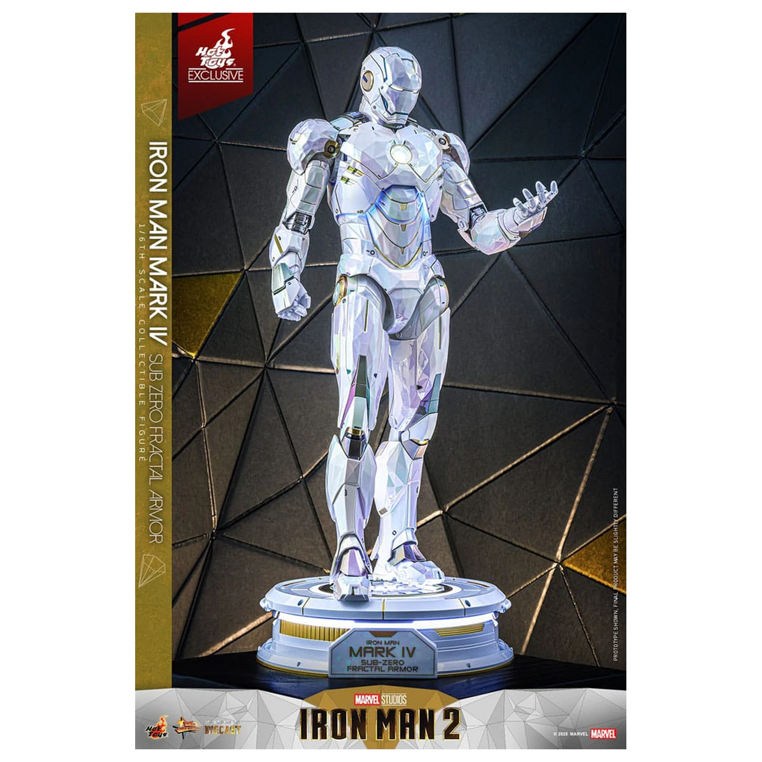Iron Man 2 Movie Masterpiece Diecast 1/6 Iron Man Mark IV (Sub-Zero Fractal Armor) Hot Toys Exkluzív akciófigura 33 cm termékfotó