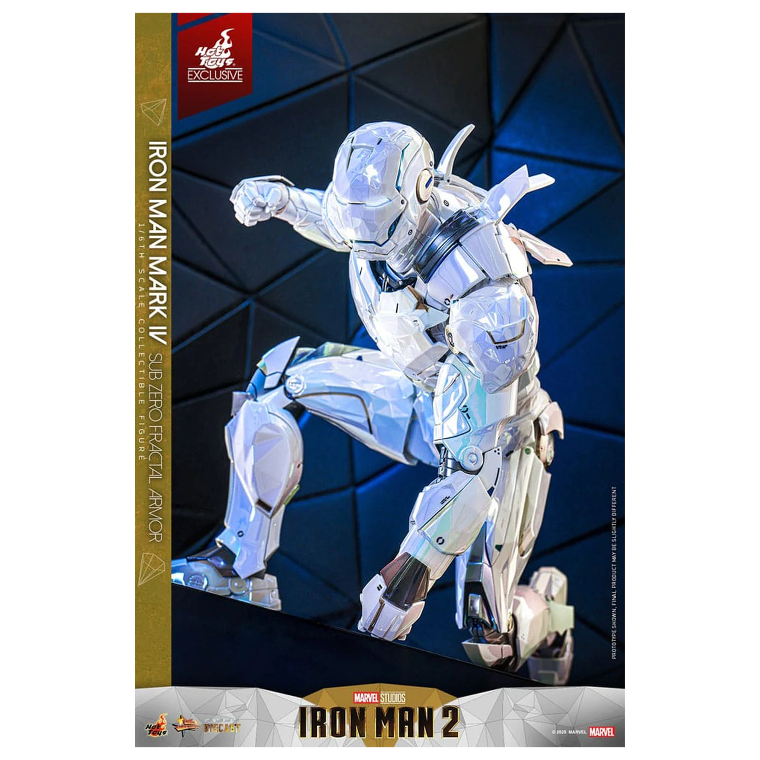 Iron Man 2 Movie Masterpiece Diecast 1/6 Iron Man Mark IV (Sub-Zero Fractal Armor) Hot Toys Exkluzív akciófigura 33 cm termékfotó