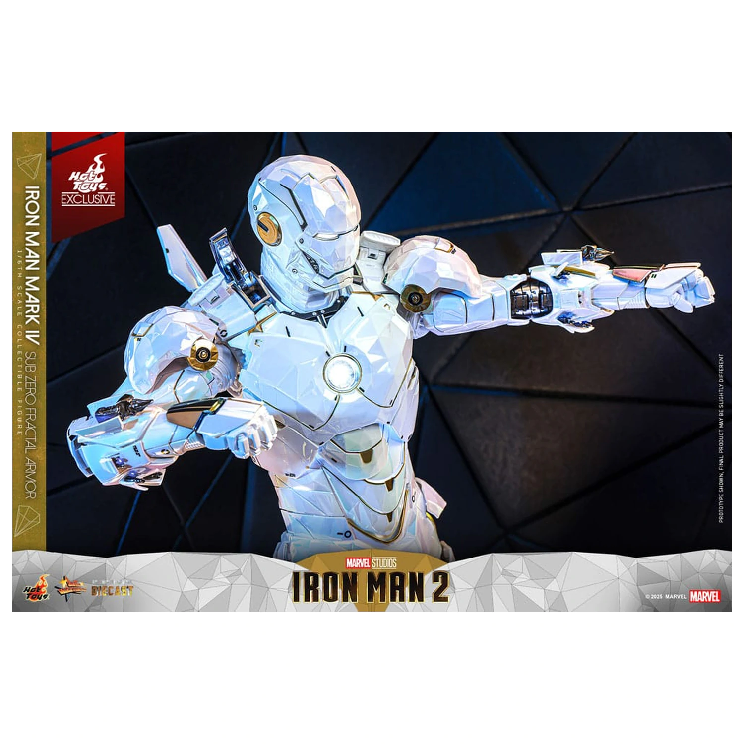 Iron Man 2 Movie Masterpiece Diecast 1/6 Iron Man Mark IV (Sub-Zero Fractal Armor) Hot Toys Exkluzív akciófigura 33 cm termékfotó