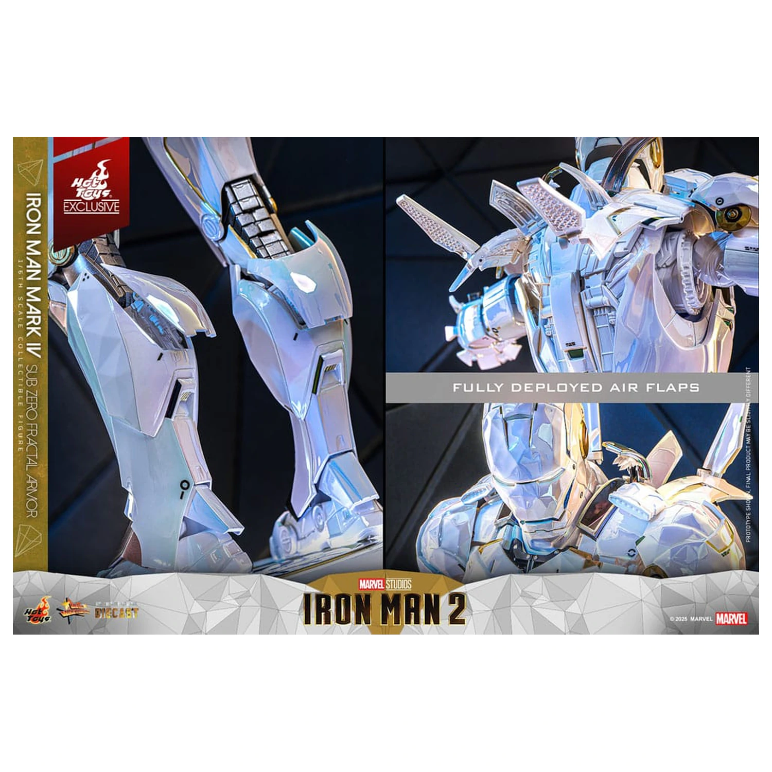 Iron Man 2 Movie Masterpiece Diecast 1/6 Iron Man Mark IV (Sub-Zero Fractal Armor) Hot Toys Exkluzív akciófigura 33 cm termékfotó