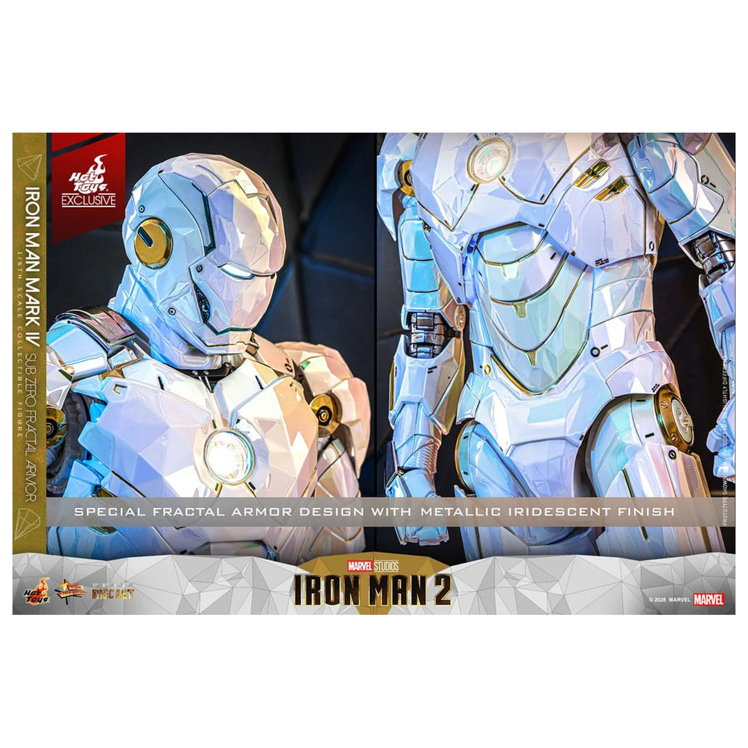 Iron Man 2 Movie Masterpiece Diecast 1/6 Iron Man Mark IV (Sub-Zero Fractal Armor) Hot Toys Exkluzív akciófigura 33 cm termékfotó