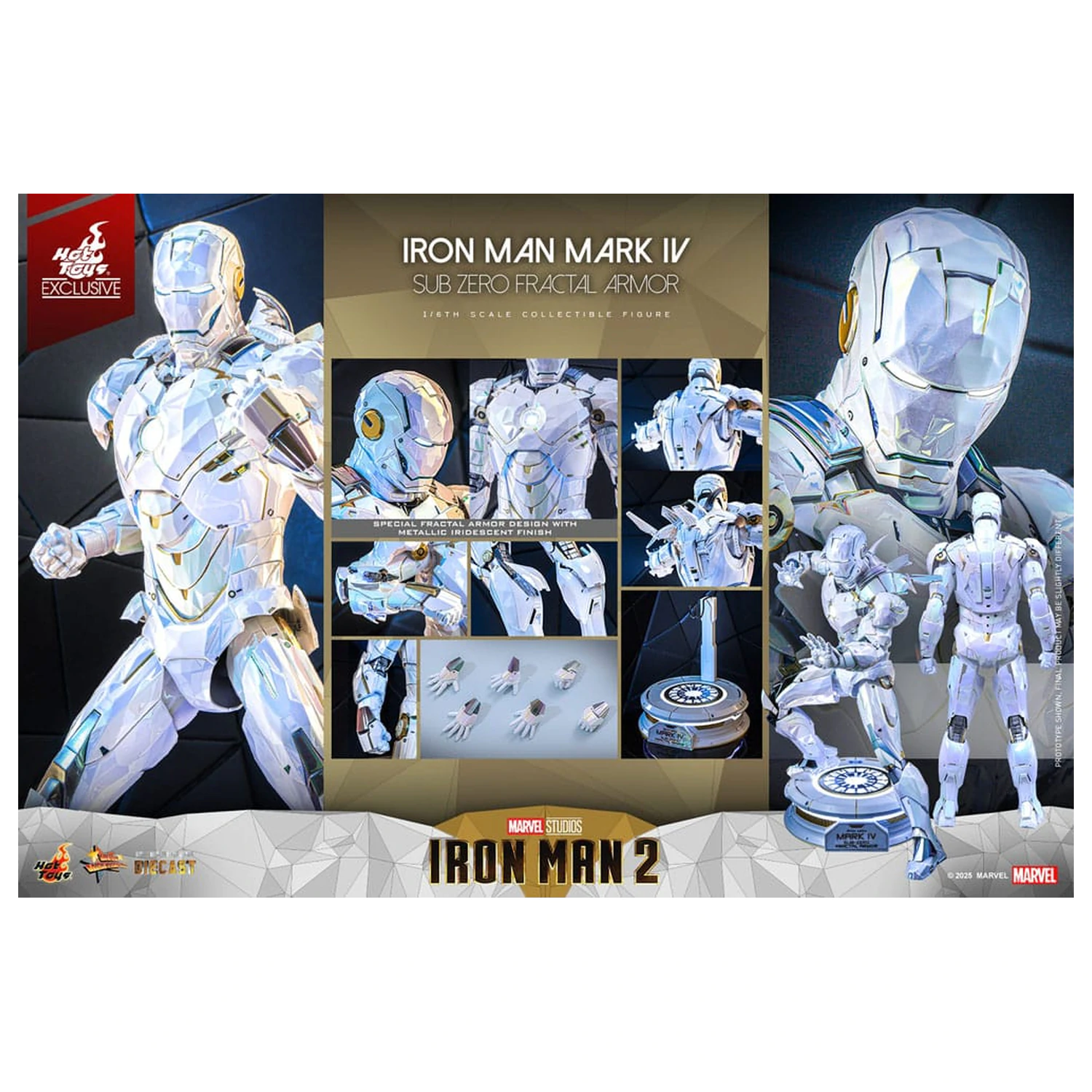Iron Man 2 Movie Masterpiece Diecast 1/6 Iron Man Mark IV (Sub-Zero Fractal Armor) Hot Toys Exkluzív akciófigura 33 cm termékfotó