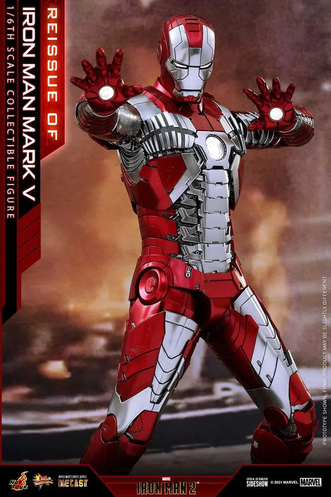 Iron Man 2 Movie Masterpiece Series Diecast 1/6 Iron Man Mark V akciófigura 32 cm termékfotó