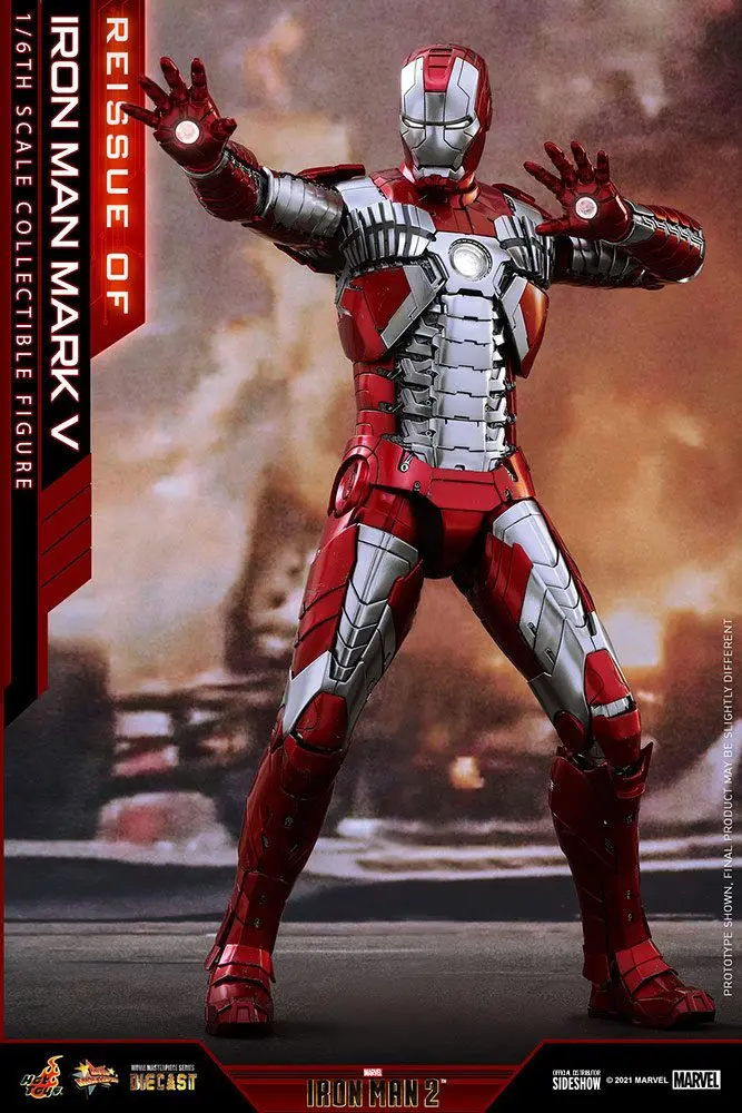 Iron Man 2 Movie Masterpiece Series Diecast 1/6 Iron Man Mark V akciófigura 32 cm termékfotó