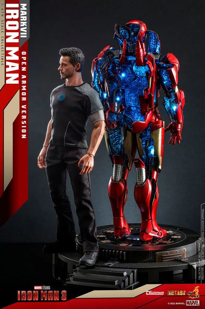 Iron Man 3 1/6 Iron Man Mark VII (Open Armor Version) Diorama szobor figura 32 cm termékfotó