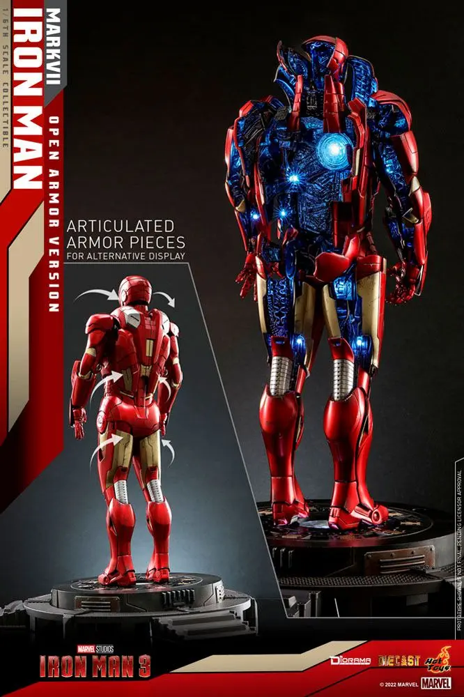 Iron Man 3 1/6 Iron Man Mark VII (Open Armor Version) Diorama szobor figura 32 cm termékfotó