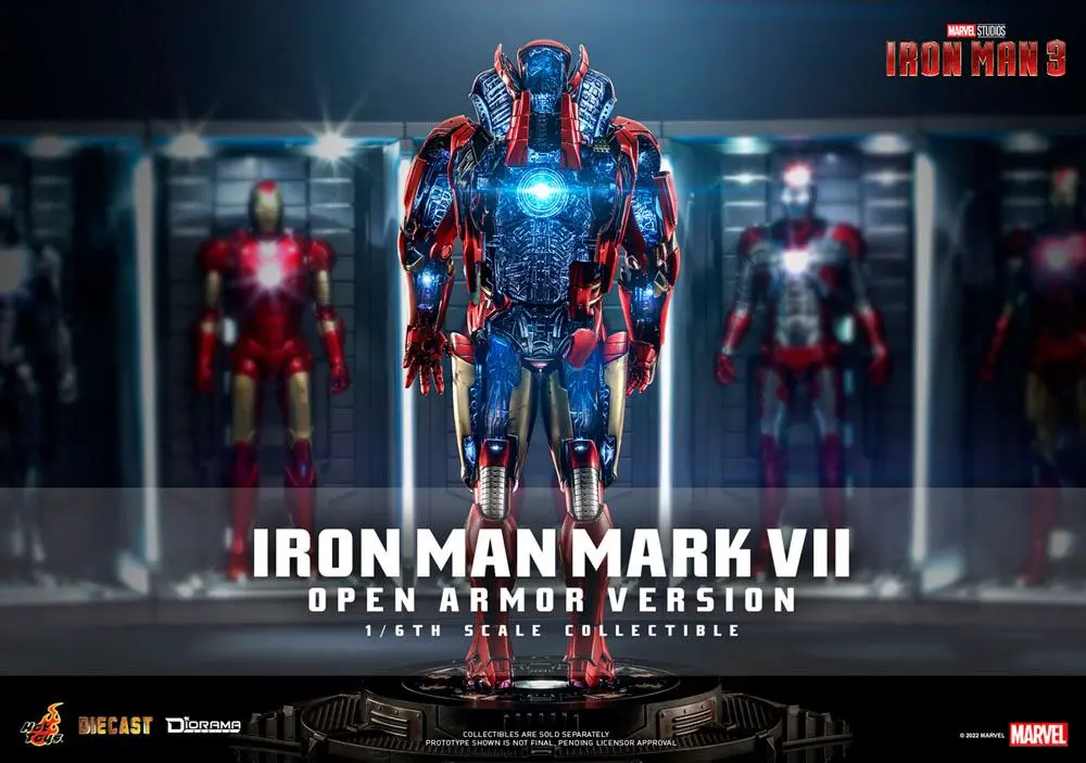 Iron Man 3 1/6 Iron Man Mark VII (Open Armor Version) Diorama szobor figura 32 cm termékfotó