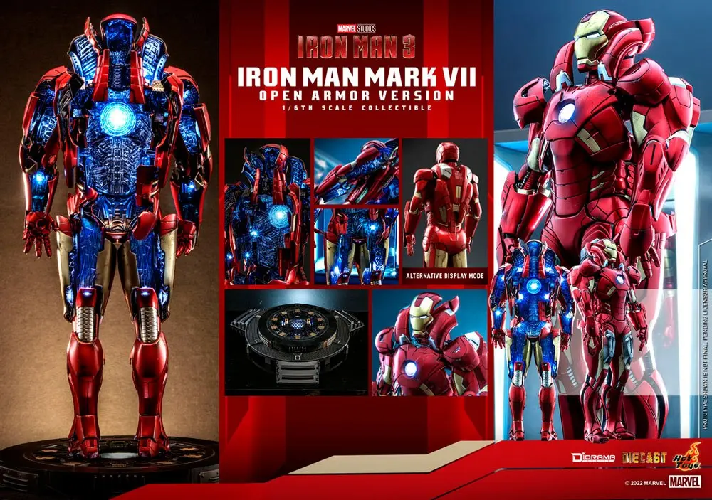 Iron Man 3 1/6 Iron Man Mark VII (Open Armor Version) Diorama szobor figura 32 cm termékfotó