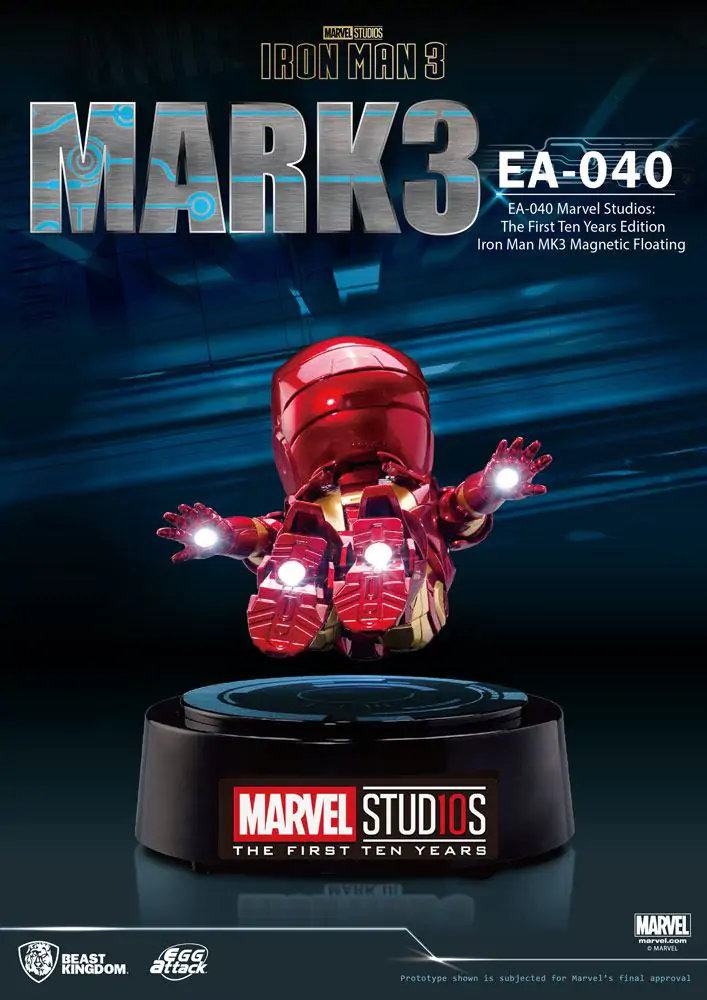 Iron Man 3 Egg Attack Floating Model Iron Man Mark III The First Ten Years Edition figura 16 cm termékfotó