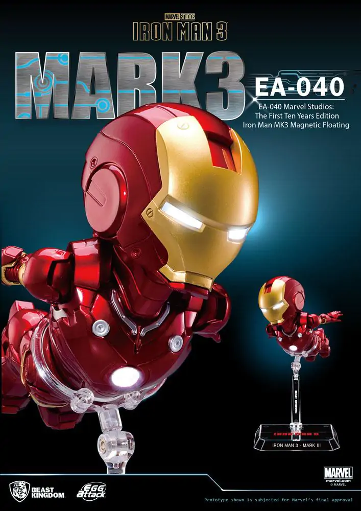 Iron Man 3 Egg Attack Floating Model Iron Man Mark III The First Ten Years Edition figura 16 cm termékfotó