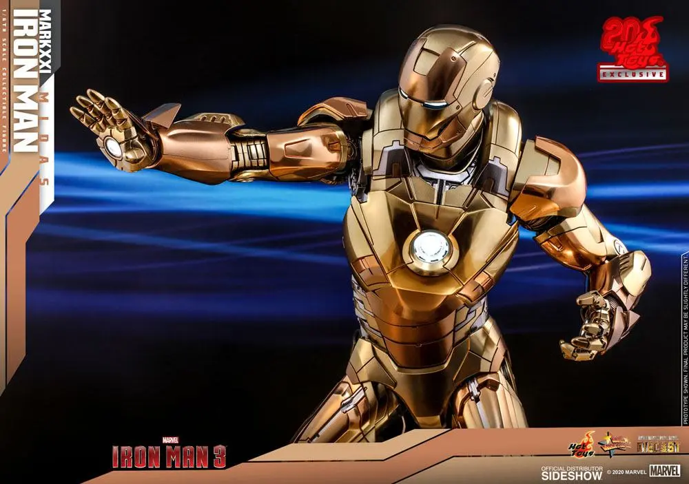 Iron Man 3 Movie Masterpiece 1/6 Iron Man Mark XXI Midas Hot Toys Exkluzív akciófigura 32 cm termékfotó