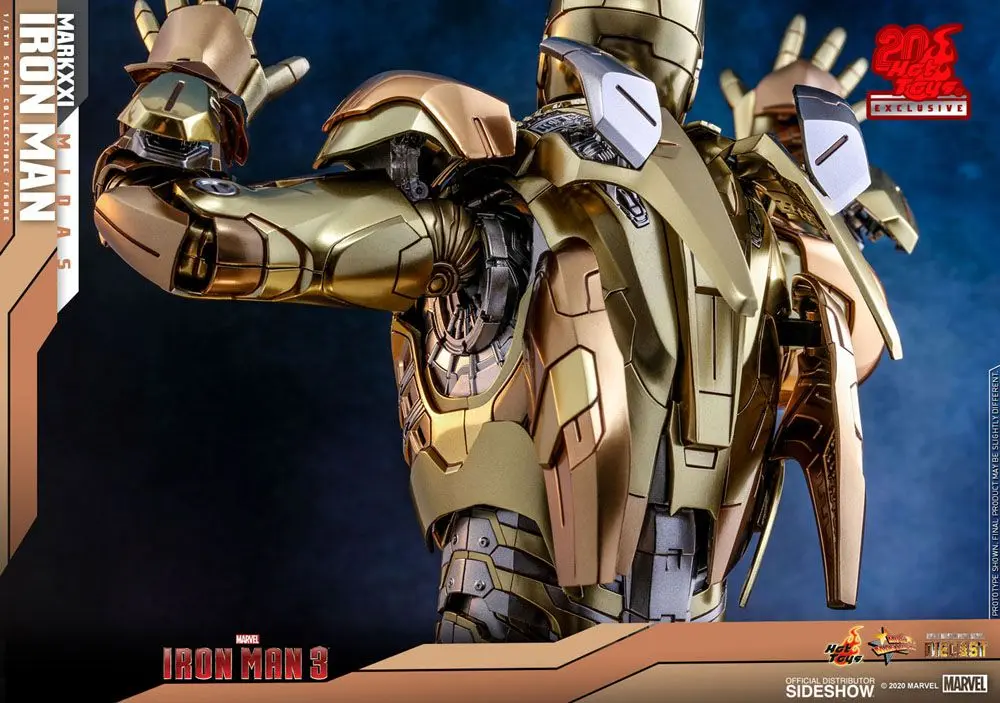 Iron Man 3 Movie Masterpiece 1/6 Iron Man Mark XXI Midas Hot Toys Exkluzív akciófigura 32 cm termékfotó