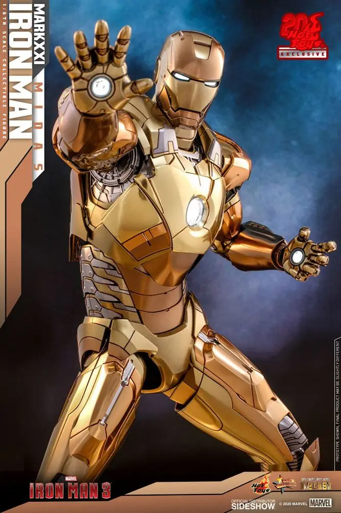 Iron Man 3 Movie Masterpiece 1/6 Iron Man Mark XXI Midas Hot Toys Exkluzív akciófigura 32 cm termékfotó