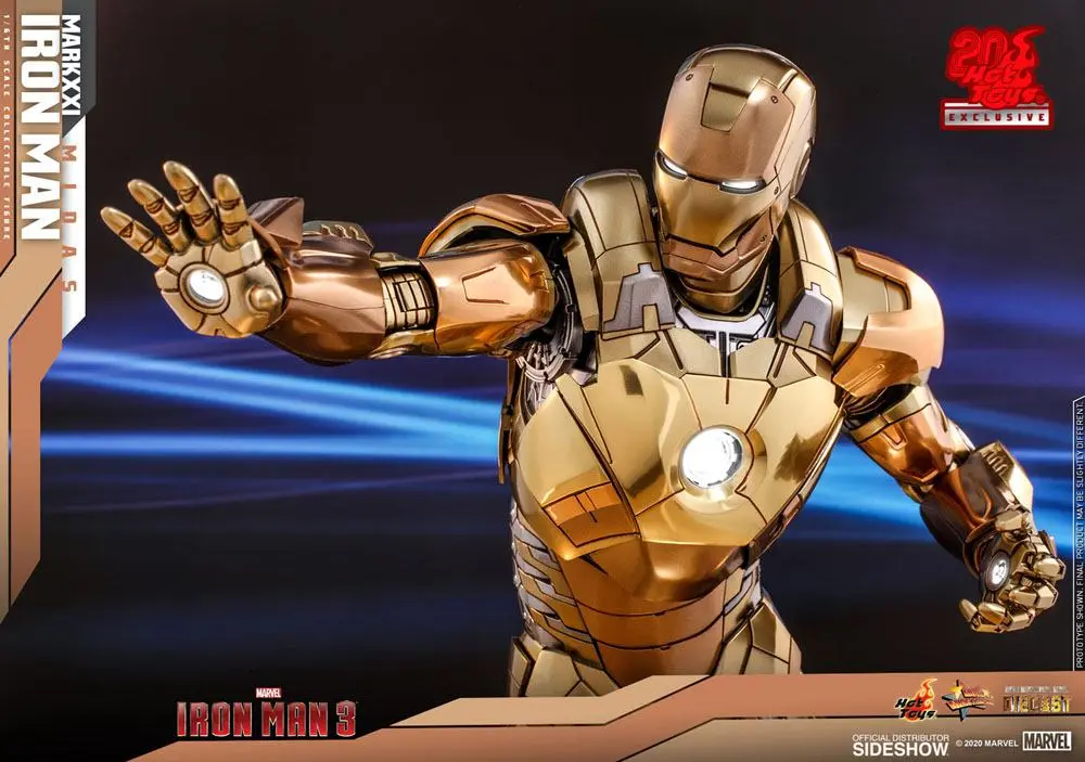 Iron Man 3 Movie Masterpiece 1/6 Iron Man Mark XXI Midas Hot Toys Exkluzív akciófigura 32 cm termékfotó