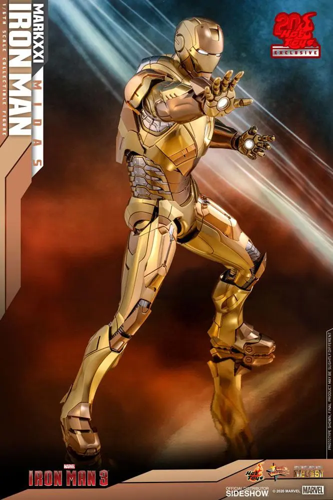 Iron Man 3 Movie Masterpiece 1/6 Iron Man Mark XXI Midas Hot Toys Exkluzív akciófigura 32 cm termékfotó