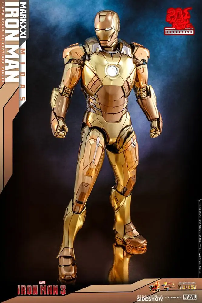 Iron Man 3 Movie Masterpiece 1/6 Iron Man Mark XXI Midas Hot Toys Exkluzív akciófigura 32 cm termékfotó