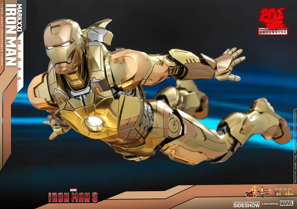 Iron Man 3 Movie Masterpiece 1/6 Iron Man Mark XXI Midas Hot Toys Exkluzív akciófigura 32 cm termékfotó