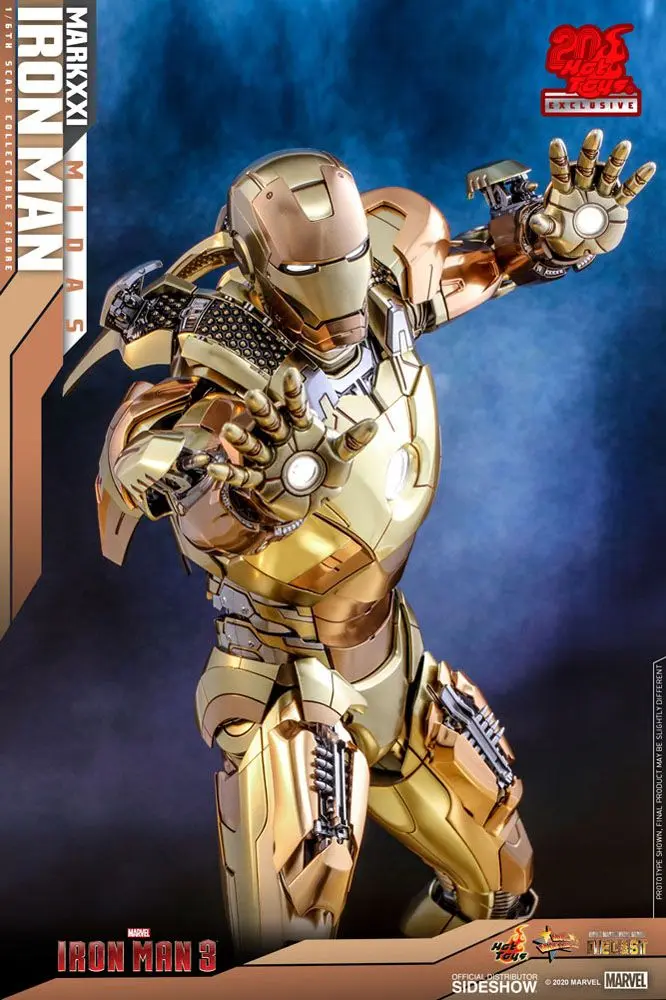 Iron Man 3 Movie Masterpiece 1/6 Iron Man Mark XXI Midas Hot Toys Exkluzív akciófigura 32 cm termékfotó