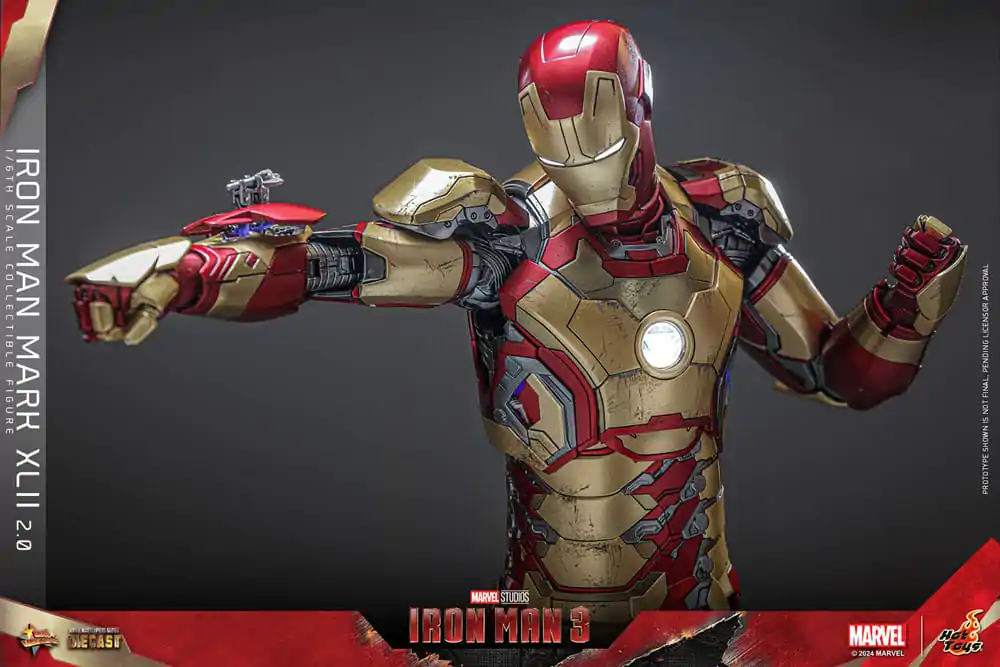 Iron Man 3 Movie Masterpiece Diecast 1/6 Iron Man Mark XLII (2.0) akciófigura 32 cm termékfotó