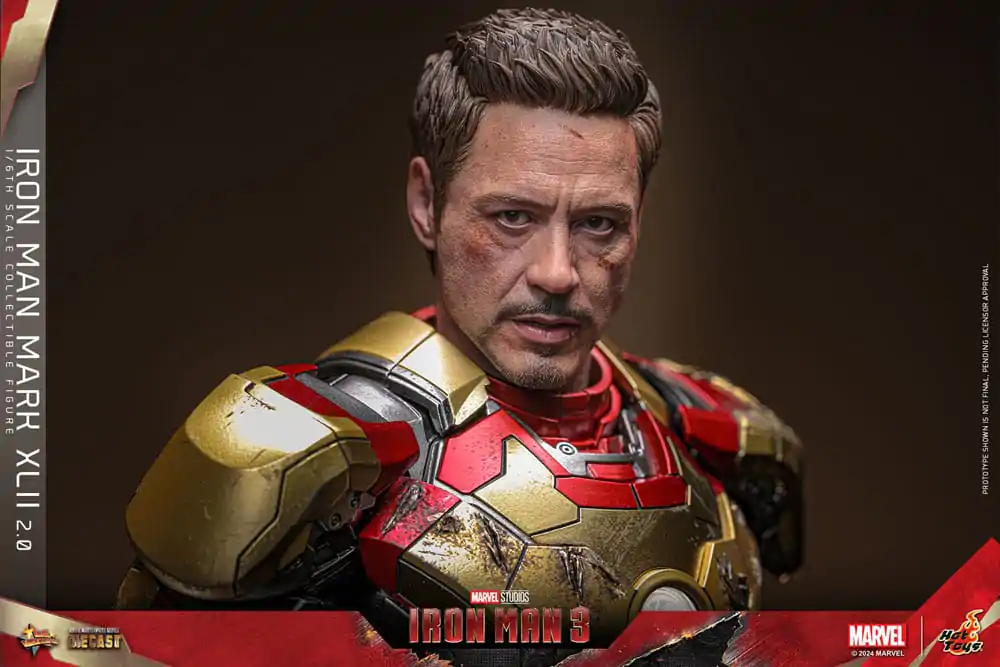 Iron Man 3 Movie Masterpiece Diecast 1/6 Iron Man Mark XLII (2.0) akciófigura 32 cm termékfotó