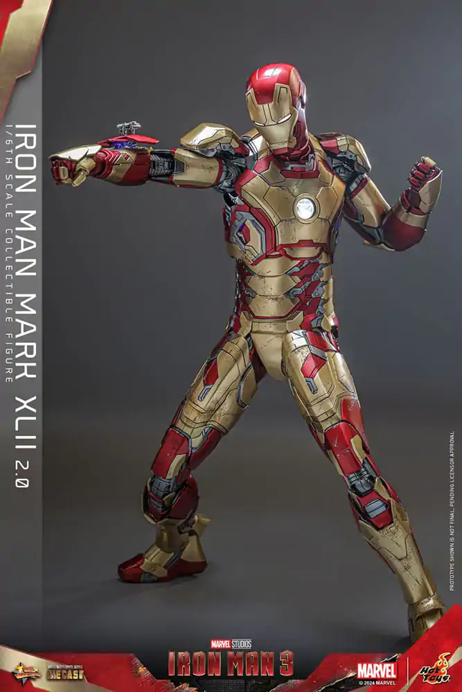 Iron Man 3 Movie Masterpiece Diecast 1/6 Iron Man Mark XLII (2.0) akciófigura 32 cm termékfotó