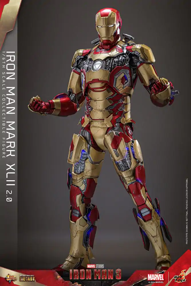 Iron Man 3 Movie Masterpiece Diecast 1/6 Iron Man Mark XLII (2.0) akciófigura 32 cm termékfotó