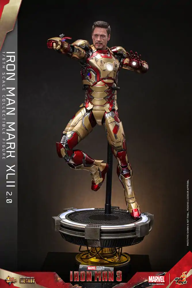 Iron Man 3 Movie Masterpiece Diecast 1/6 Iron Man Mark XLII (2.0) akciófigura 32 cm termékfotó