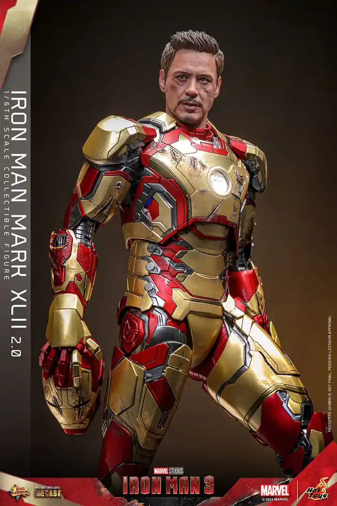 Iron Man 3 Movie Masterpiece Diecast 1/6 Iron Man Mark XLII (2.0) akciófigura 32 cm termékfotó