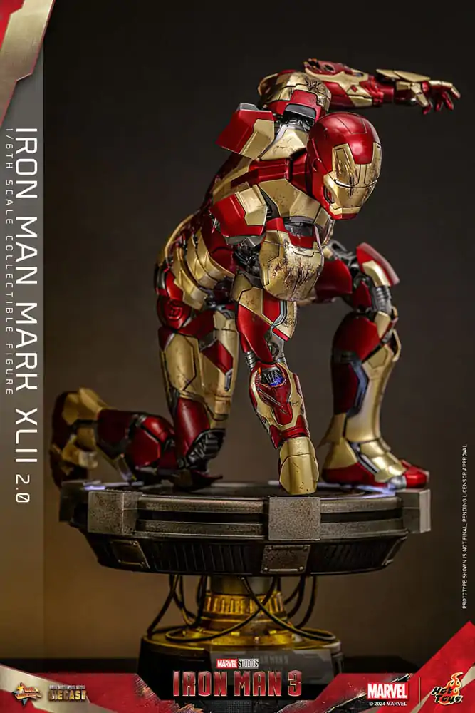 Iron Man 3 Movie Masterpiece Diecast 1/6 Iron Man Mark XLII (2.0) akciófigura 32 cm termékfotó