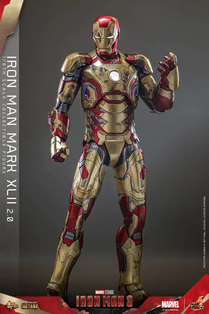 Iron Man 3 Movie Masterpiece Diecast 1/6 Iron Man Mark XLII (2.0) akciófigura 32 cm termékfotó