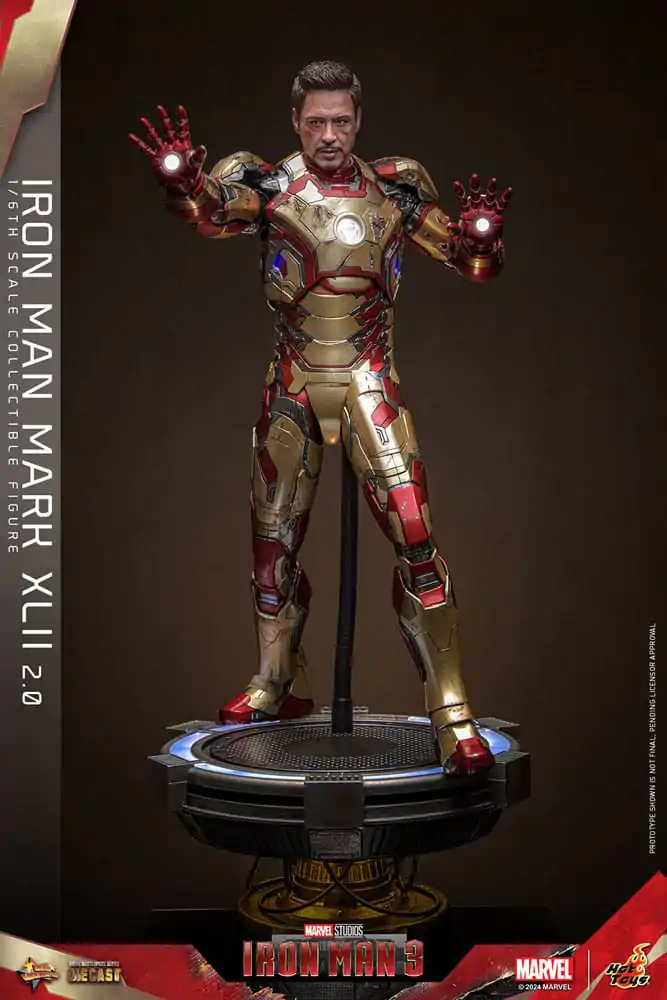 Iron Man 3 Movie Masterpiece Diecast 1/6 Iron Man Mark XLII (2.0) akciófigura 32 cm termékfotó