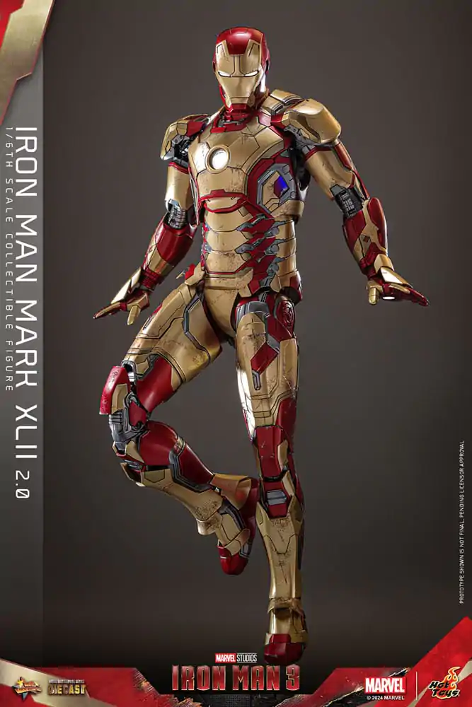 Iron Man 3 Movie Masterpiece Diecast 1/6 Iron Man Mark XLII (2.0) akciófigura 32 cm termékfotó