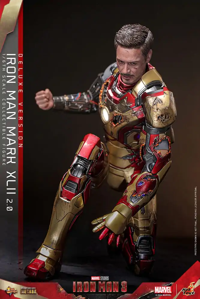 Iron Man 3 Movie Masterpiece Diecast 1/6 Iron Man Mark XLII (2.0) Deluxe akciófigura 32 cm termékfotó