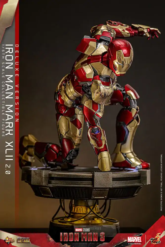 Iron Man 3 Movie Masterpiece Diecast 1/6 Iron Man Mark XLII (2.0) Deluxe akciófigura 32 cm termékfotó