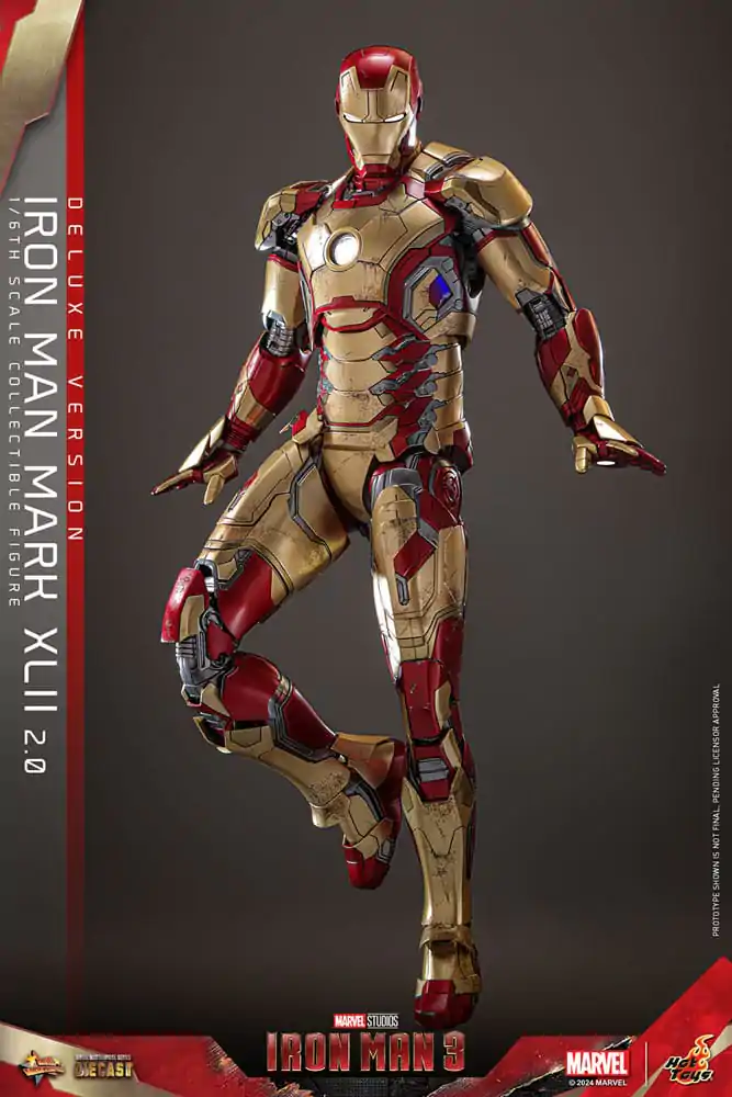 Iron Man 3 Movie Masterpiece Diecast 1/6 Iron Man Mark XLII (2.0) Deluxe akciófigura 32 cm termékfotó