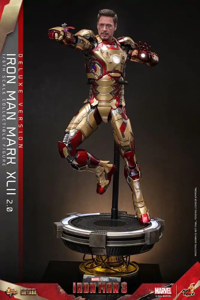 Iron Man 3 Movie Masterpiece Diecast 1/6 Iron Man Mark XLII (2.0) Deluxe akciófigura 32 cm termékfotó