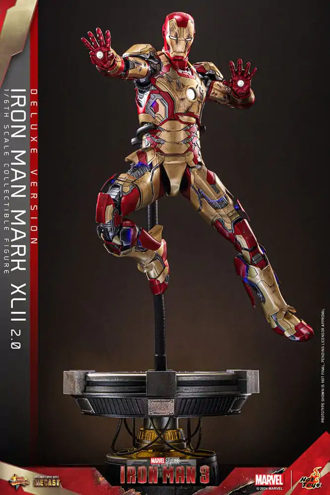 Iron Man 3 Movie Masterpiece Diecast 1/6 Iron Man Mark XLII (2.0) Deluxe akciófigura 32 cm termékfotó