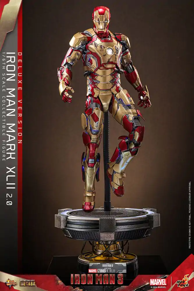 Iron Man 3 Movie Masterpiece Diecast 1/6 Iron Man Mark XLII (2.0) Deluxe akciófigura 32 cm termékfotó