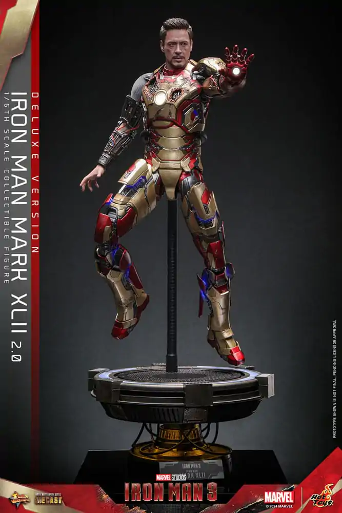 Iron Man 3 Movie Masterpiece Diecast 1/6 Iron Man Mark XLII (2.0) Deluxe akciófigura 32 cm termékfotó