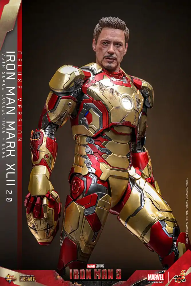 Iron Man 3 Movie Masterpiece Diecast 1/6 Iron Man Mark XLII (2.0) Deluxe akciófigura 32 cm termékfotó