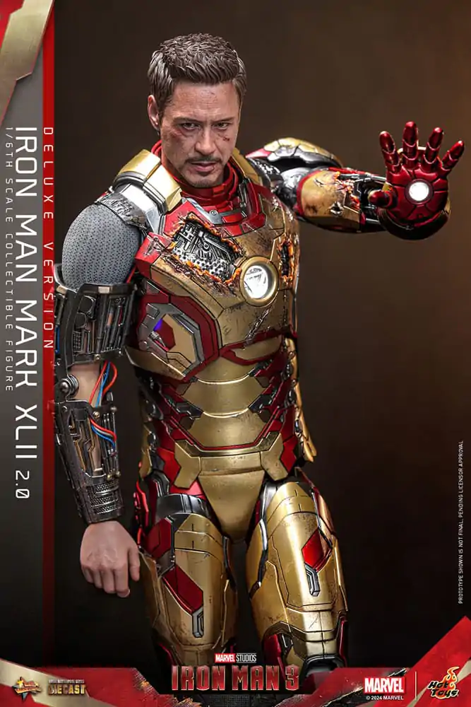 Iron Man 3 Movie Masterpiece Diecast 1/6 Iron Man Mark XLII (2.0) Deluxe akciófigura 32 cm termékfotó