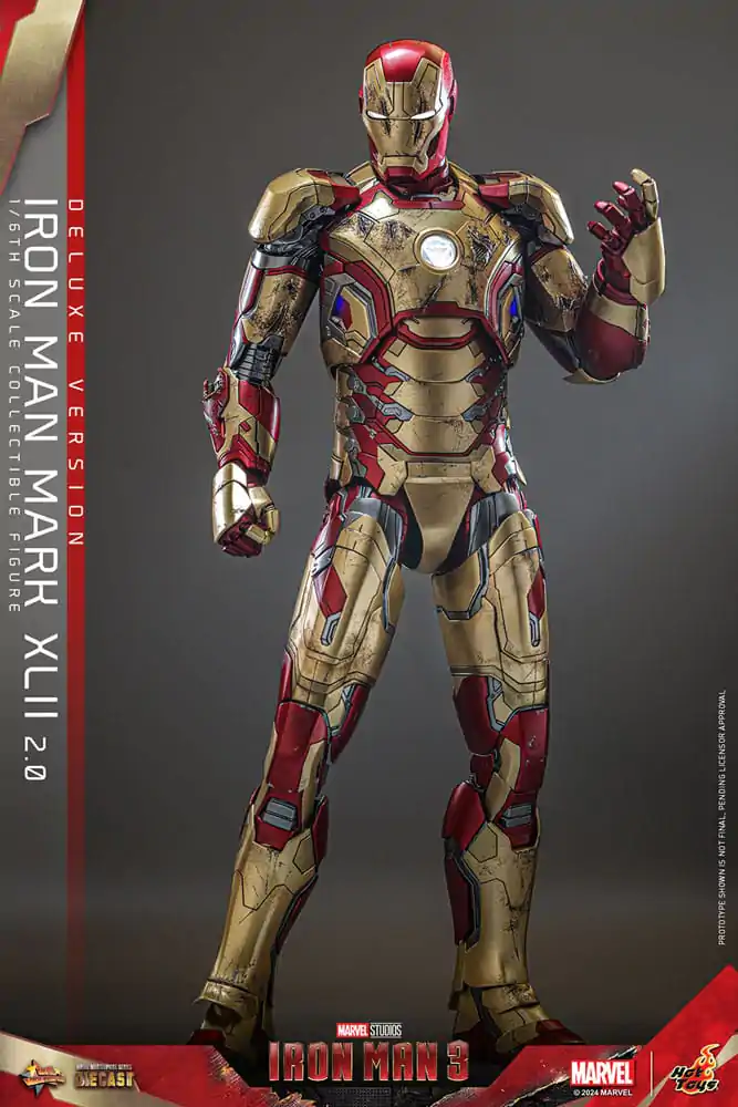 Iron Man 3 Movie Masterpiece Diecast 1/6 Iron Man Mark XLII (2.0) Deluxe akciófigura 32 cm termékfotó