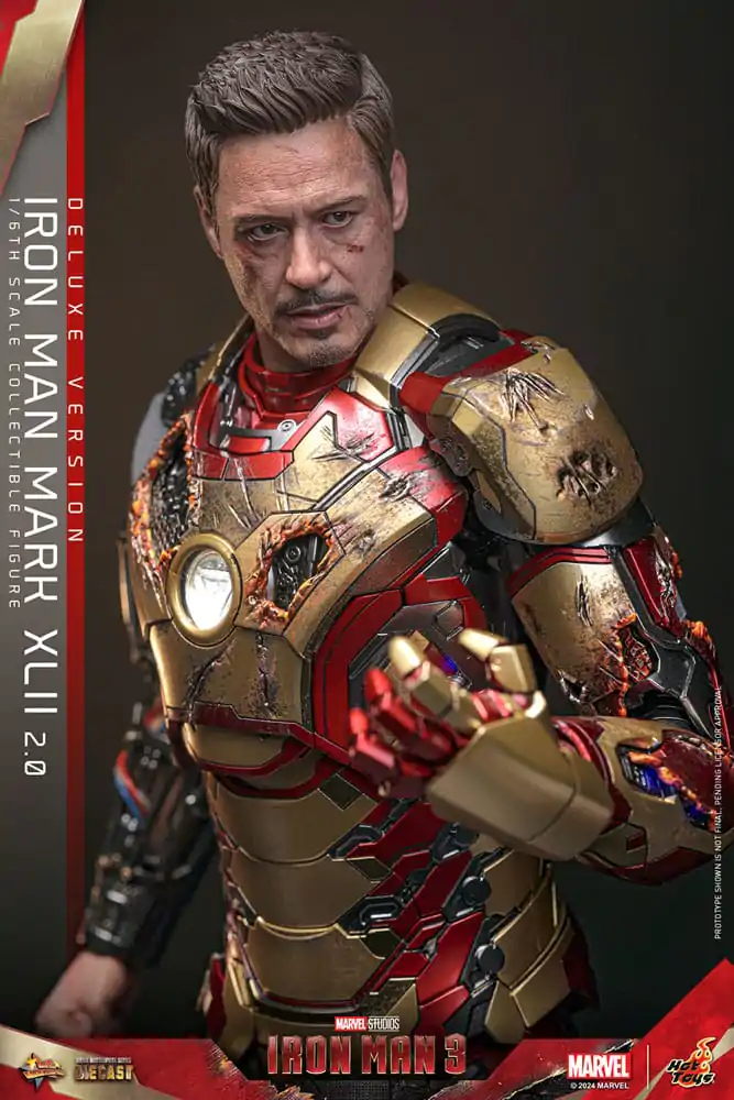 Iron Man 3 Movie Masterpiece Diecast 1/6 Iron Man Mark XLII (2.0) Deluxe akciófigura 32 cm termékfotó