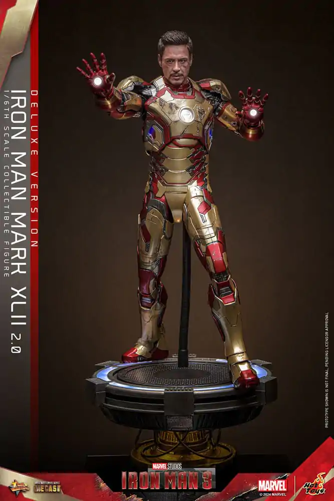 Iron Man 3 Movie Masterpiece Diecast 1/6 Iron Man Mark XLII (2.0) Deluxe akciófigura 32 cm termékfotó