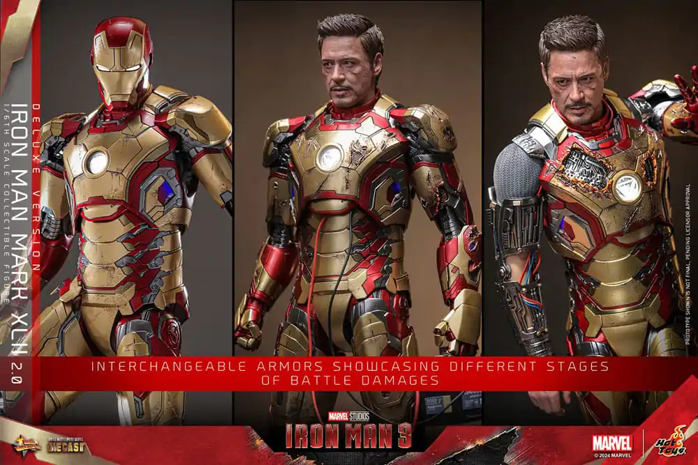 Iron Man 3 Movie Masterpiece Diecast 1/6 Iron Man Mark XLII (2.0) Deluxe akciófigura 32 cm termékfotó