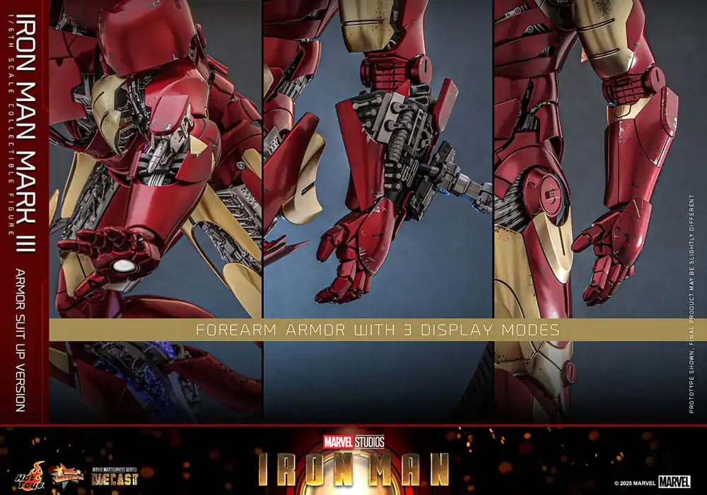 Iron Man Movie Masterpiece Diecast 1/6 Iron Man Mark III (Armor Suit Up Version) akciófigura 32 cm termékfotó