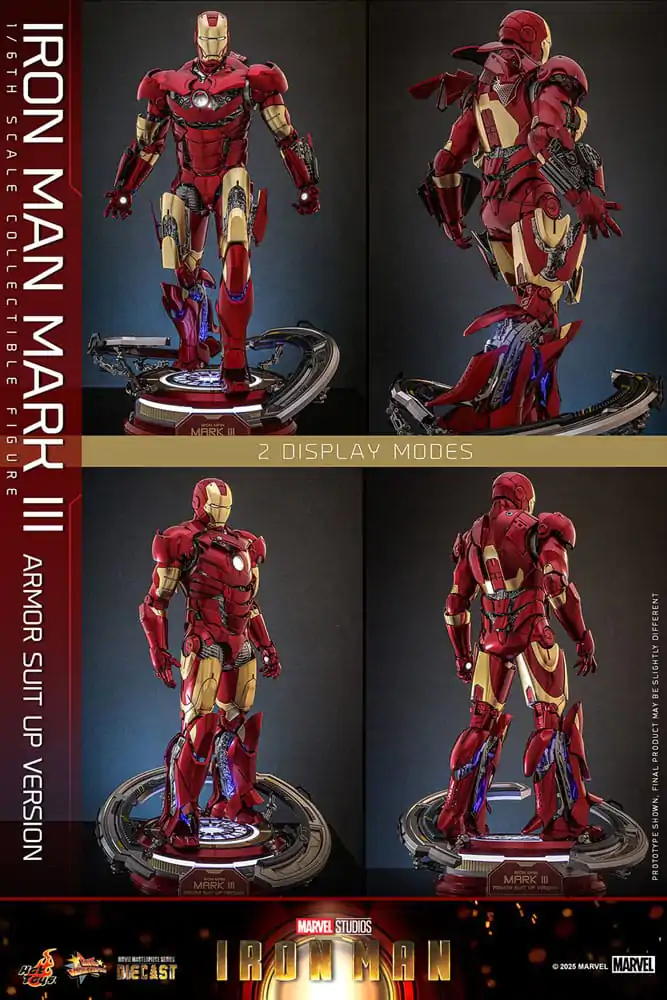 Iron Man Movie Masterpiece Diecast 1/6 Iron Man Mark III (Armor Suit Up Version) akciófigura 32 cm termékfotó