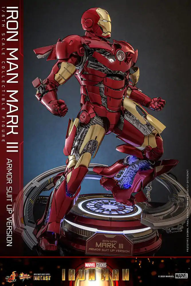 Iron Man Movie Masterpiece Diecast 1/6 Iron Man Mark III (Armor Suit Up Version) akciófigura 32 cm termékfotó
