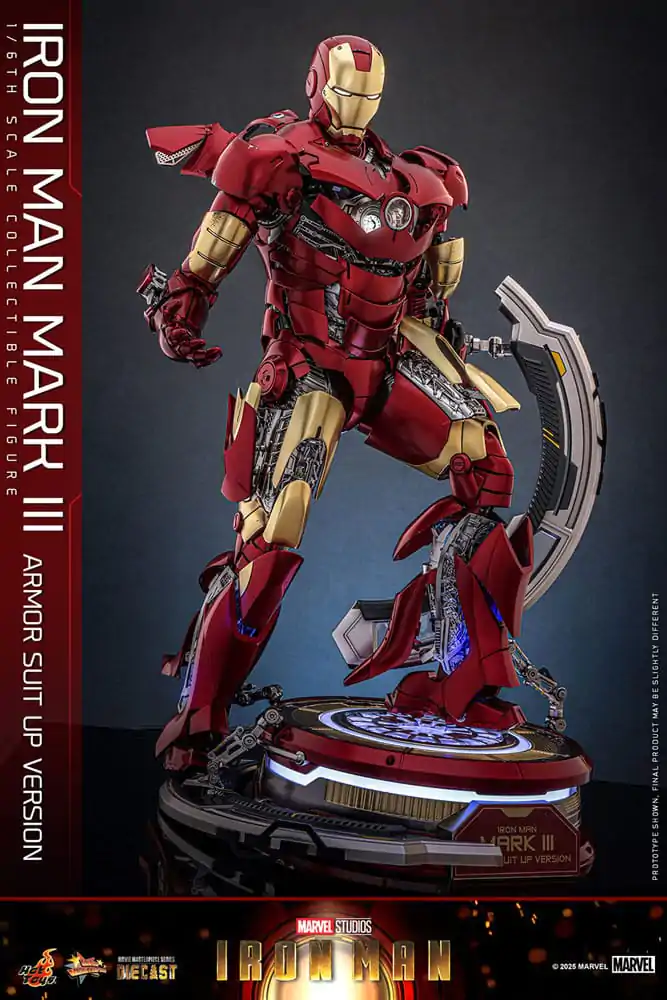 Iron Man Movie Masterpiece Diecast 1/6 Iron Man Mark III (Armor Suit Up Version) akciófigura 32 cm termékfotó